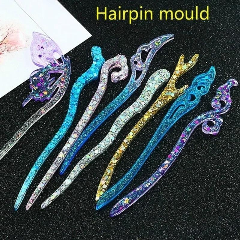 Resin Art And Deco - جديد شفاف دبوس الشعر سيليكون قالب