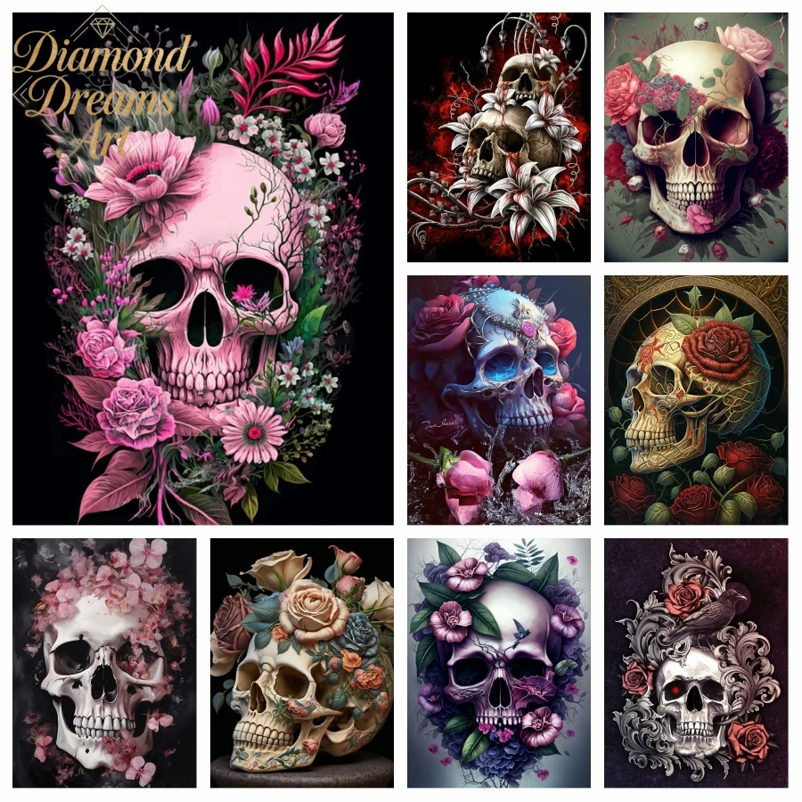 Resin Art Of Rose - لوحة فنية ماسية بدون إطار، رأس