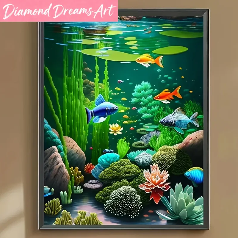 Resin Art World - لوحة فنية ماسية بدون إطار، فن