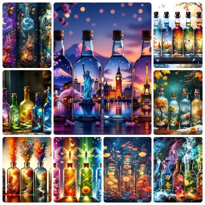 لوحة ألماسية بتصميم زجاجة سحري - مراجعة Resin Art World وسعره