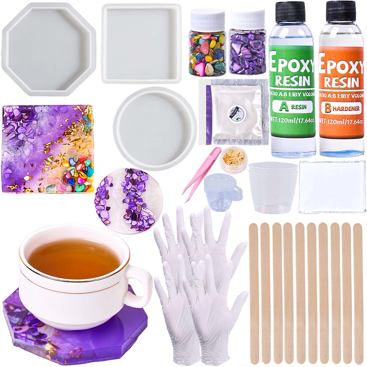 طقم صنع حاملات الأكواب من الرا - مراجعة Epoxy Resin Ab وسعره