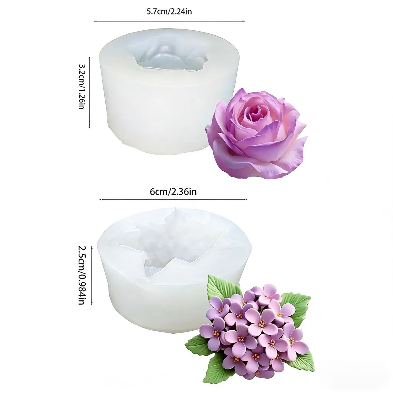 قطعتان من قوالب السيليكون لزهر - مراجعة Resin Art Of Rose وسعره